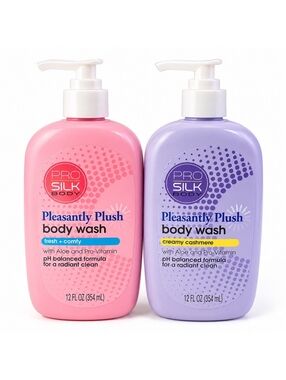 Pro Silk Body Pleasantly Plush Body Wash Duo Fresh + Comfy & Creamy Cashmere NEW